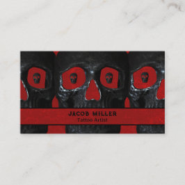 Tattoo Artiest Gothic Red Black Dark Academia Skul Visitekaartje