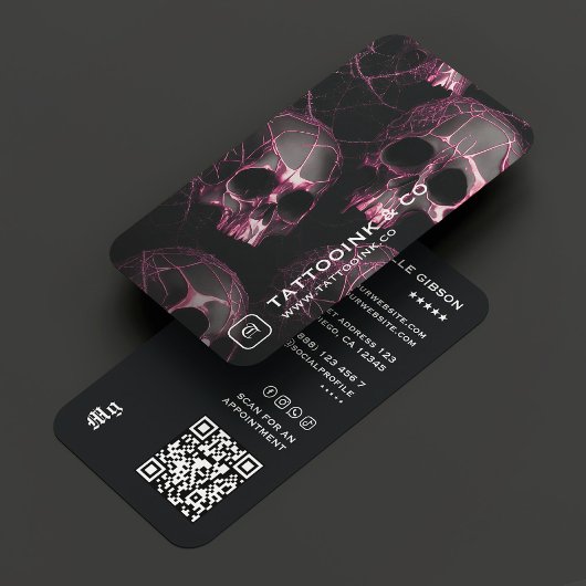 Tattoo Artiest Gothic Schedel Initiaal Logo Foto Z Visitekaartje