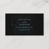 Tattoo Artiest Gothic Zwart Blauw Donkere Schedel Visitekaartje (Achterkant)