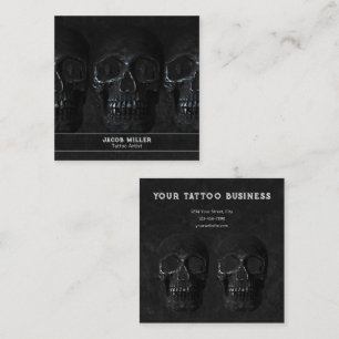 Tattoo Artiest Gothic Zwart Donker Academia Schede Vierkante Visitekaartje