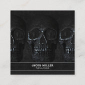 Tattoo Artiest Gothic Zwart Donker Academia Schede Vierkante Visitekaartje (Voorkant)