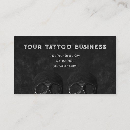 Tattoo Artiest Gothic Zwart Donker Academia Schede Visitekaartje (Achterkant)