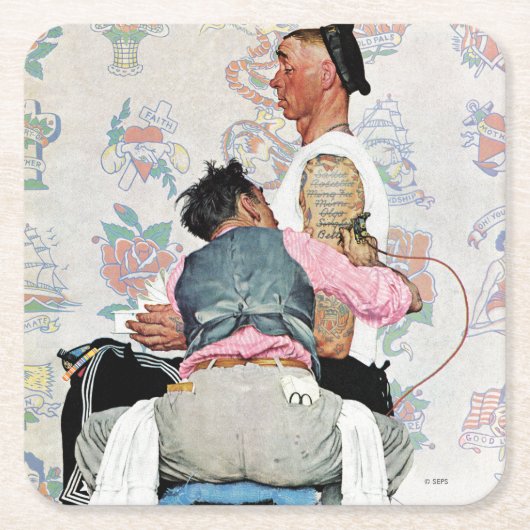 Tattoo artiest kartonnen onderzetters (Voorkant)