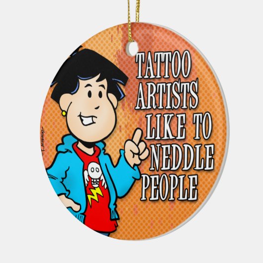 Tattoo artiest keramisch ornament (Links)