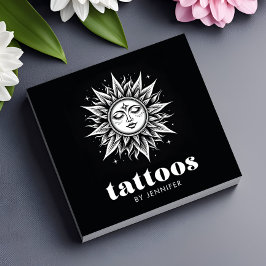 Tattoo Artiest Modern Zwart-Wit QR Code Vierkante Visitekaartje