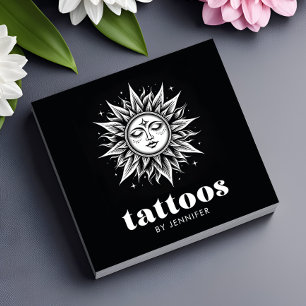 Tattoo Artiest Modern Zwart-Wit QR Code Vierkante Visitekaartje
