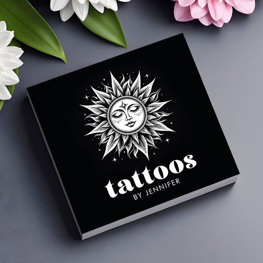 Tattoo Artiest Modern Zwart-Wit QR Code Vierkante Visitekaartje