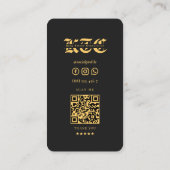 Tattoo Artiest Monogram Zwart Goud Schedel Modern Visitekaartje (Achterkant)