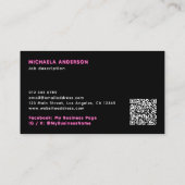 Tattoo Artiest Neon Mystical Celestial Moth Visitekaartje (Achterkant)