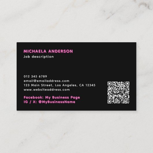 Tattoo Artiest Neon Mystical Celestial Moth Visitekaartje (Achterkant)