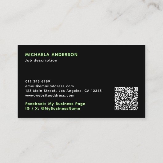 Tattoo Artiest Neon Mystical Celestial Moth Visitekaartje (Achterkant)