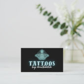 Tattoo Artiest Neon Mystical Celestial Moth Visitekaartje (Staand voorkant)