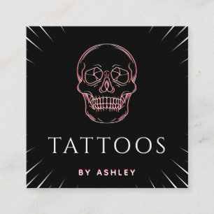 Tattoo artiest Neon Skull Schattige Minimal Social Vierkante Visitekaartje