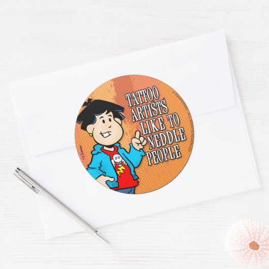 Tattoo artiest ronde sticker (Envelop)