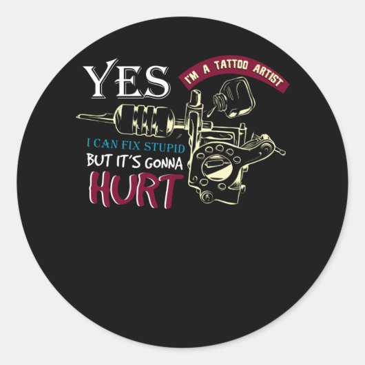 Tattoo artiest ronde sticker (Voorkant)