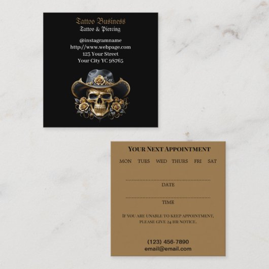 Tattoo artiest salon Afspraak Visitekaartje (Voorkant / Achterkant)