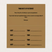 Tattoo artiest salon Afspraak Visitekaartje (Binnenkant ongevouwen)