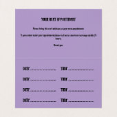 Tattoo artiest salon Afspraak Visitekaartje (Binnenkant ongevouwen)