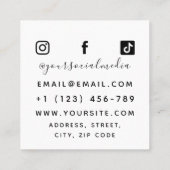 Tattoo Artiest Salon Shop Artistic Creative Flame Vierkante Visitekaartje (Achterkant)