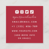 Tattoo Artiest Salon Shop Funky Unique Creative Fu Vierkante Visitekaartje (Achterkant)