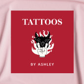 Tattoo Artiest Salon Shop Funky Unique Creative Fu Vierkante Visitekaartje