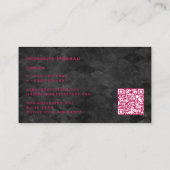 Tattoo Artiest Snake Pink Rose QR Code Visitekaartje (Achterkant)