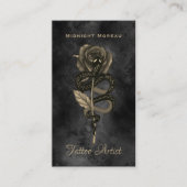 Tattoo Artiest Snake Roos QR Code Visitekaartje (Voorkant)