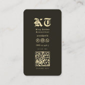 Tattoo Artiest Tatoeëerder Gothic Skull Modern Visitekaartje (Achterkant)