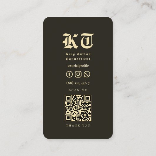 Tattoo Artiest Tatoeëerder Gothic Skull Modern Visitekaartje (Achterkant)