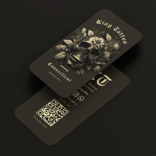 Tattoo Artiest Tatoeëerder Gothic Skull Modern Visitekaartje