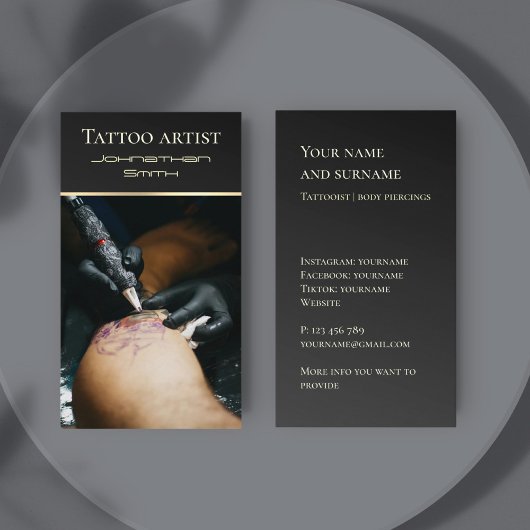 Tattoo Artiest Tattooist Studio Visitekaartje