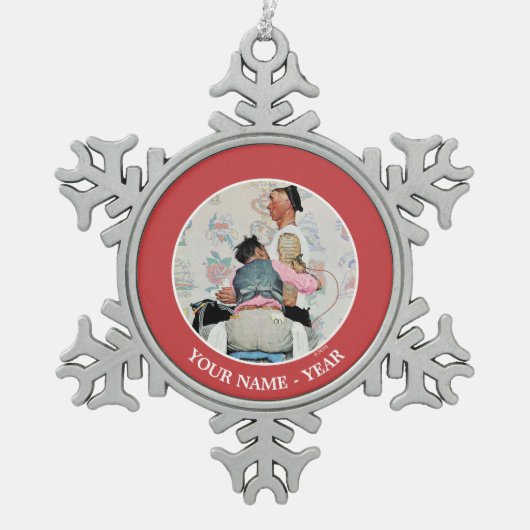 Tattoo artiest tin sneeuwvlok ornament (Voorkant)