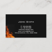 Tattoo artiest Unique Flaming Fire Visitekaartje (Achterkant)