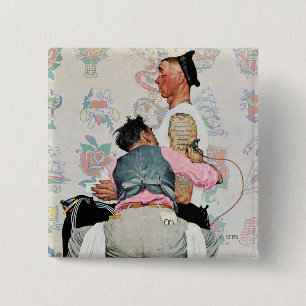 Tattoo artiest vierkante button 5,1 cm