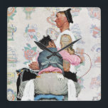 Tattoo artiest vierkante klok<br><div class="desc">Artiest: Norman Rockwell | Naam tatoeëertransformator op de arm van de zeeman</div>