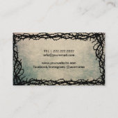 Tattoo Artist Black Crow Thorn Lijst Grunge Visitekaartje (Achterkant)