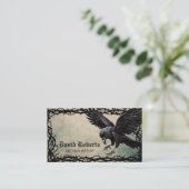 Tattoo Artist Black Crow Thorn Lijst Grunge Visitekaartje (Staand voorkant)
