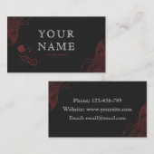 Tattoo Artist Black Red Typografie Schetsen Roos Visitekaartje (Voorkant / Achterkant)