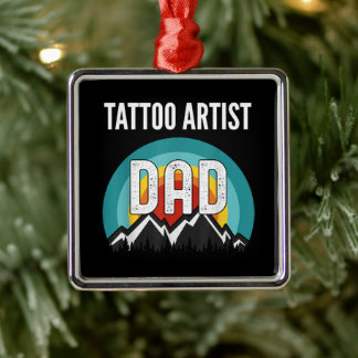 Tattoo Artist Dad, Fathers Day 2021 Gift Metalen Ornament