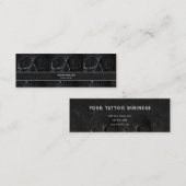 Tattoo Artist Gothic Black Dark Academia Skull Bus Mini Visitekaartje (Voorkant / Achterkant)