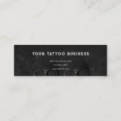 Tattoo Artist Gothic Black Dark Academia Skull Bus Mini Visitekaartje (Achterkant)