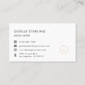 Tattoo Artist Minimalist Luxury Black Visitekaartje (Achterkant)