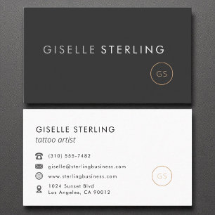 Tattoo Artist Minimalist Luxury Black Visitekaartje