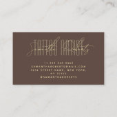 Tattoo artist modern typography script brown visitekaartje (Achterkant)