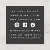 Tattoo Artist Shop Salon Dragon Social Media toevo Vierkante Visitekaartje (Achterkant)