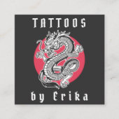 Tattoo Artist Shop Salon Dragon Social Media toevo Vierkante Visitekaartje (Voorkant)