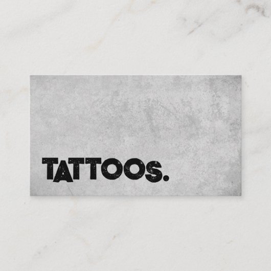 Tattoo Artist Tattooist Simple Modern Concrete  Visitekaartje (Voorkant)
