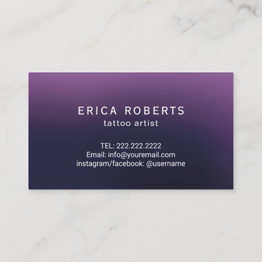 Tattoo artistiek Pistool & bloemige Typografie Die Visitekaartje (Achterkant)