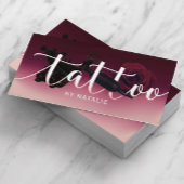 Tattoo artistiek Pistool en bloem Typografie Burgu Visitekaartje