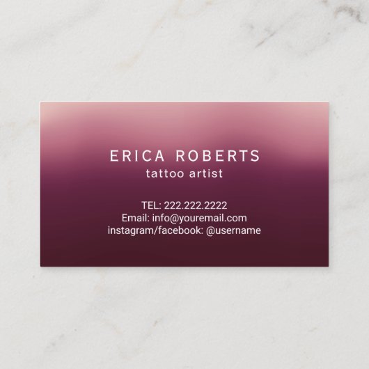 Tattoo artistiek Pistool en bloem Typografie Burgu Visitekaartje (Achterkant)